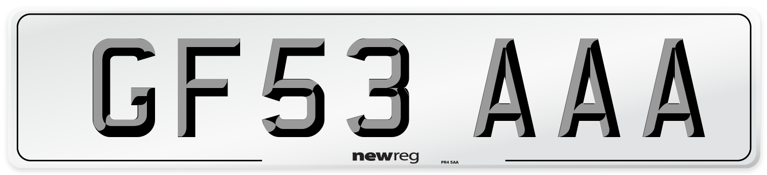 GF53 AAA Number Plate from New Reg